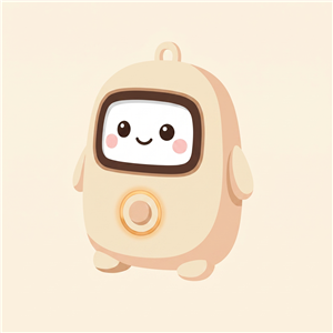 Lumi, a small cream coloured companion with a screen face