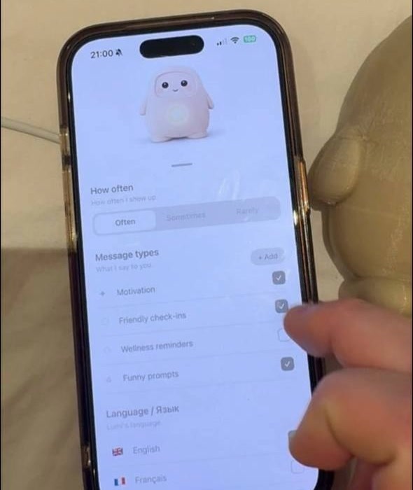 An early screen of the Lumi app